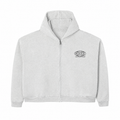 Grey Washed Worldwide Zip Up Hoodie