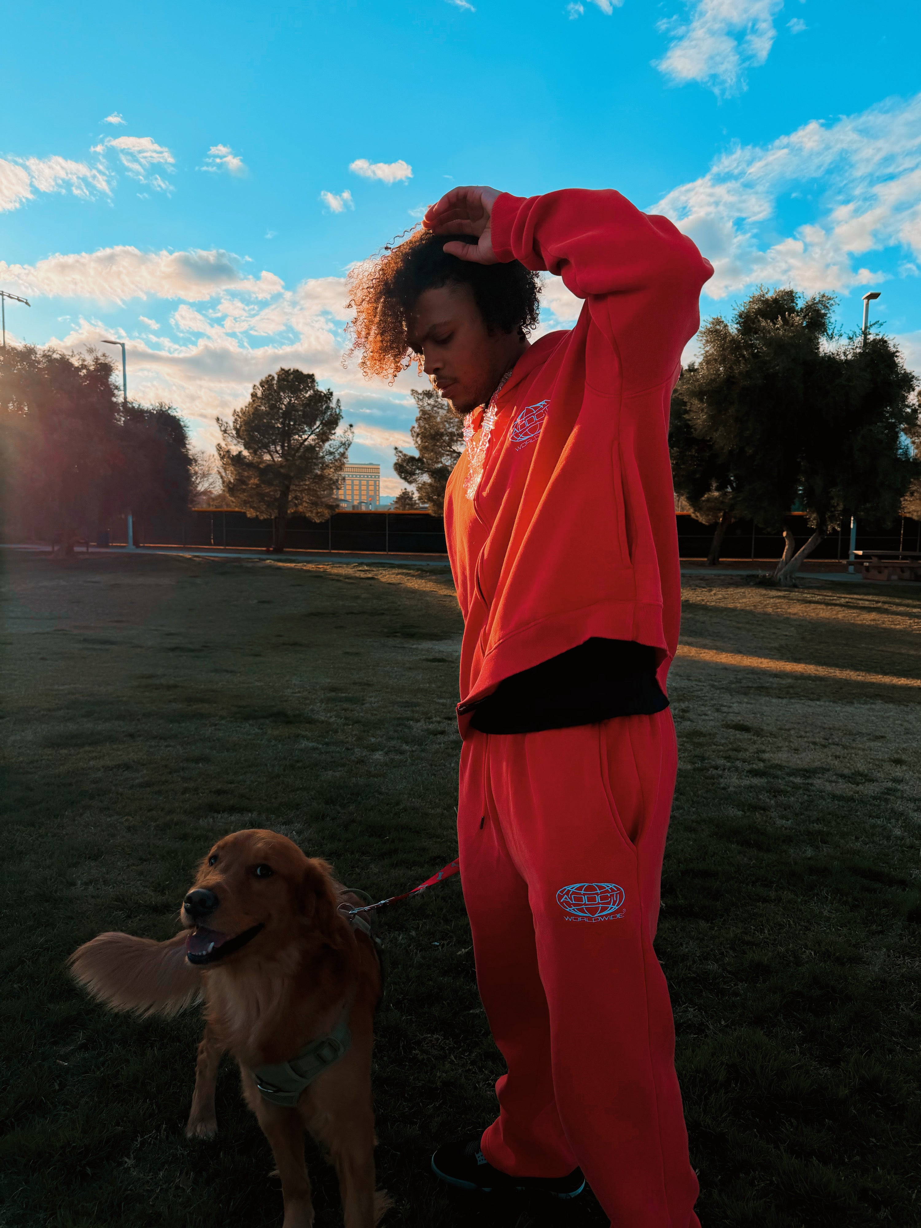 Red Washed Worldwide Sweatpants