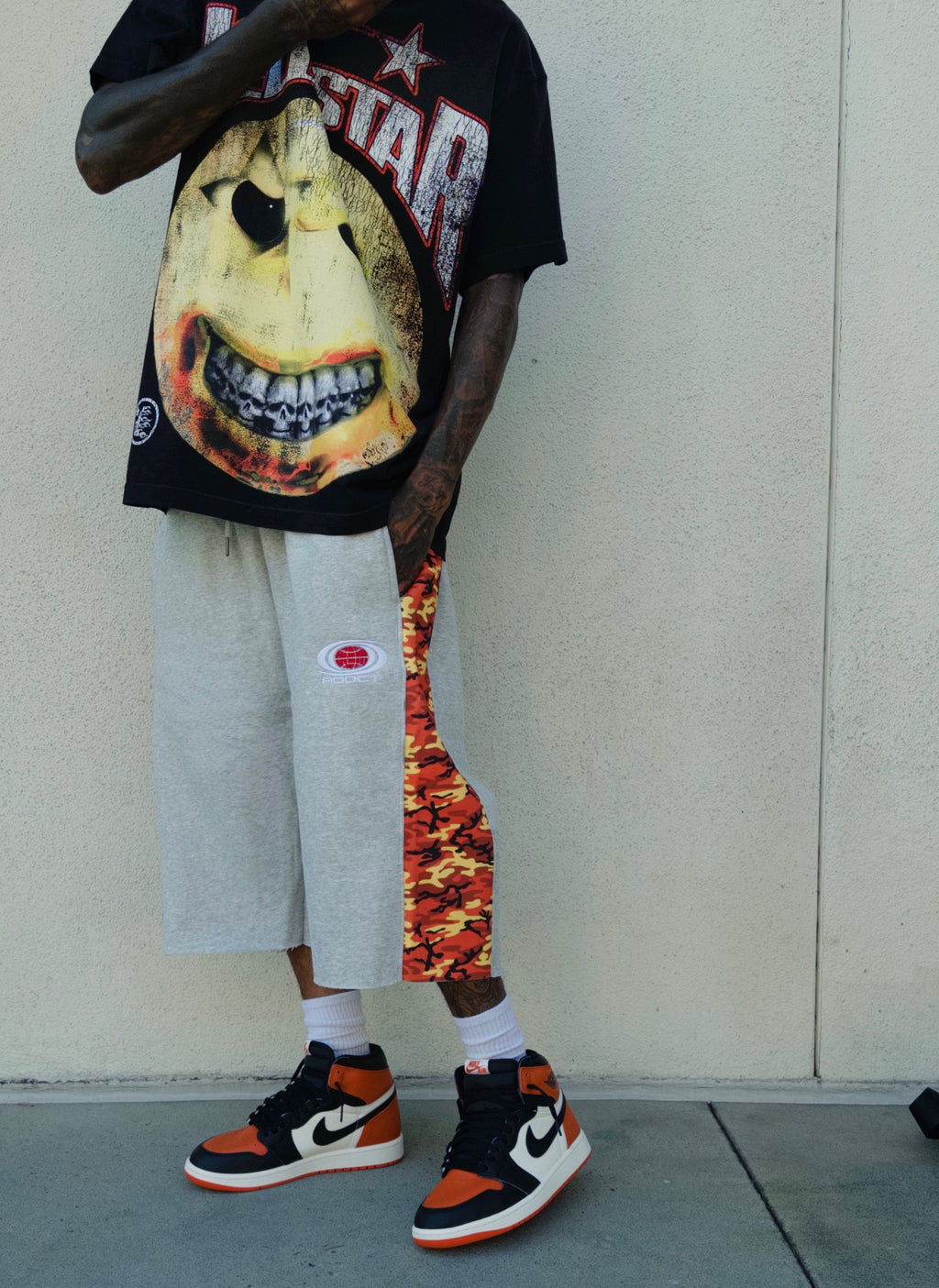 Orange Camo Addct Cotton Jorts