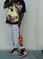 Orange Camo Addct Cotton Jorts