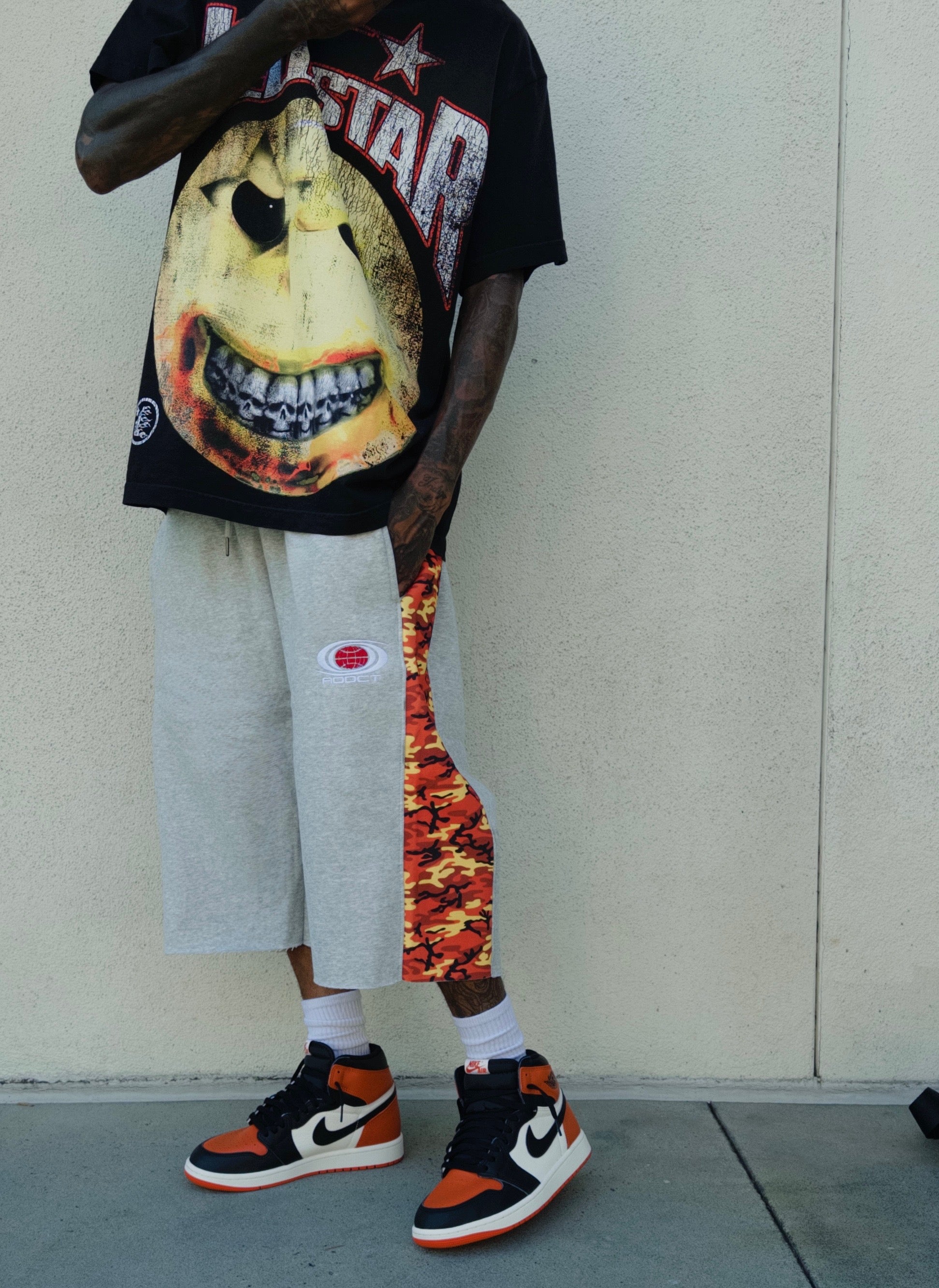 Orange Camo Addct Cotton Jorts