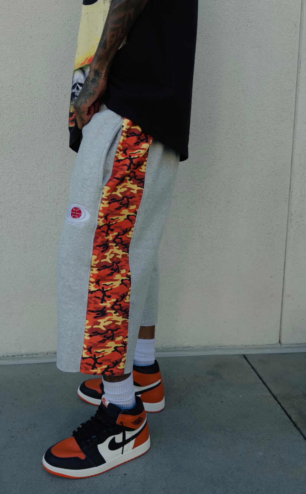 Orange Camo Addct Cotton Jorts