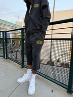 Black Washed Worldwide Cotton Jorts