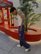 Navy Patch Worldwide Polyester Sweatpants