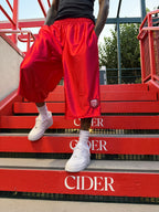 Red Patch Worldwide Polyester Jorts