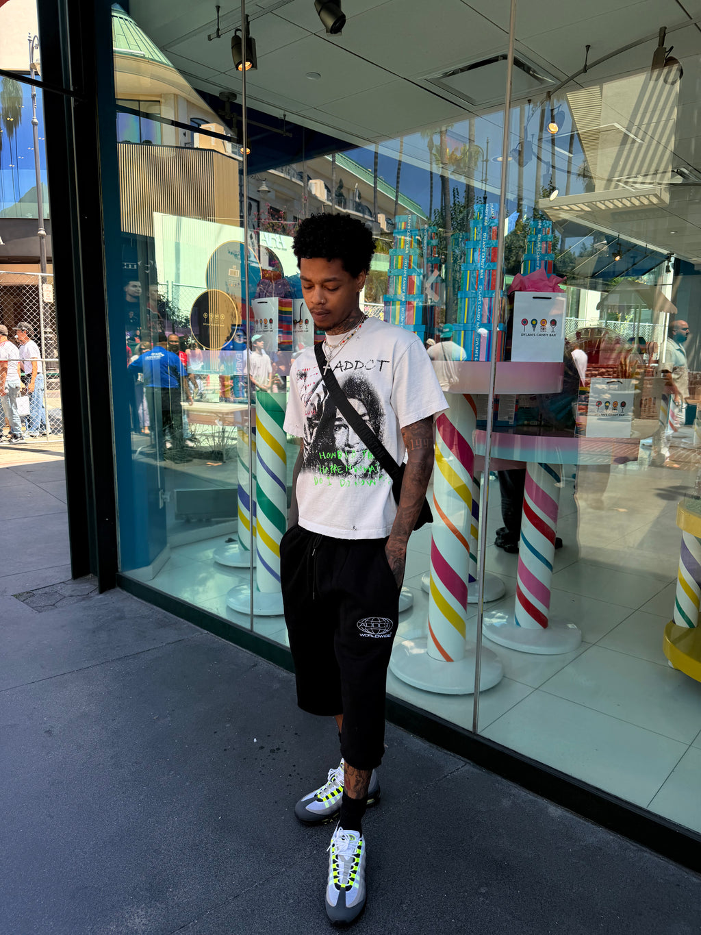 Black Worldwide Cotton Jorts