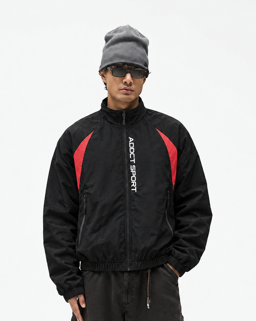 Addct Sports Black Red Track Jacket