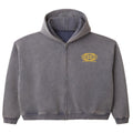 Black Washed Worldwide Zip Up Hoodie