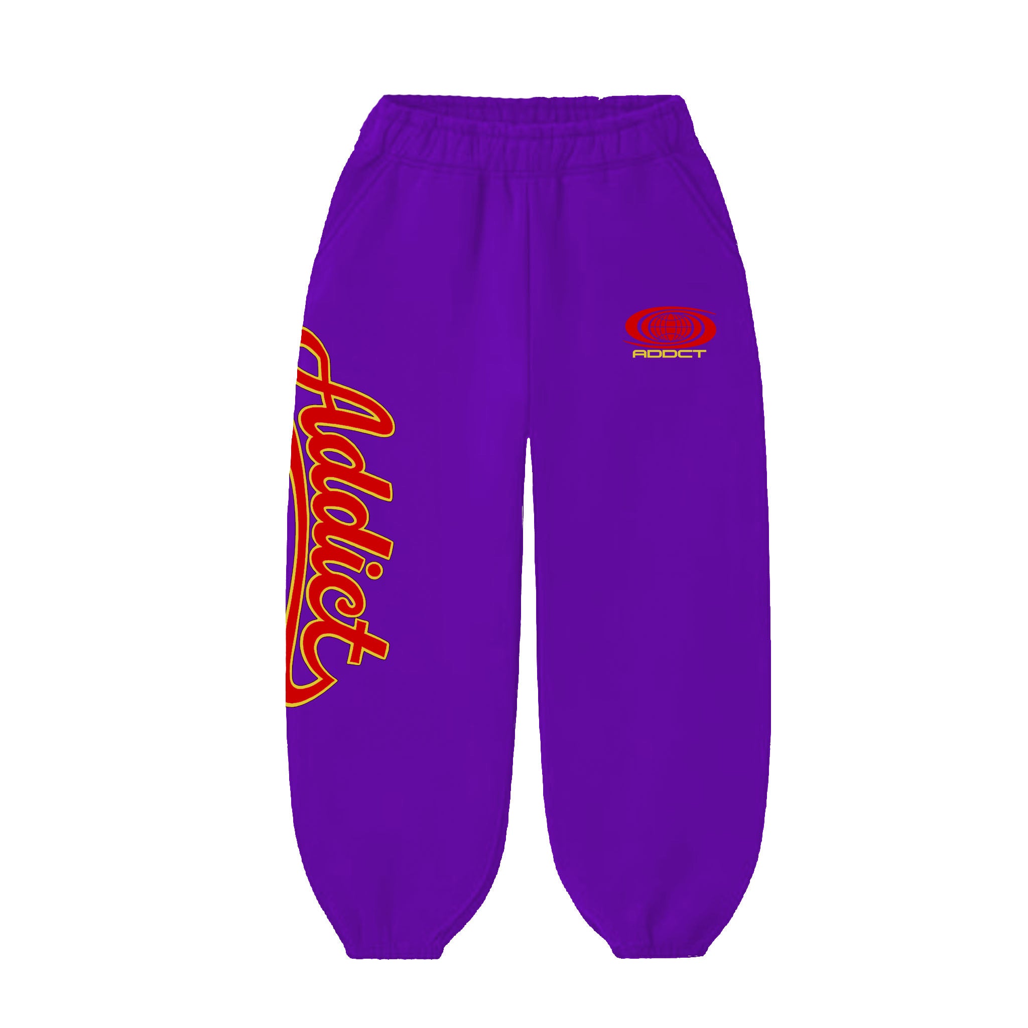 Purple "ADDICT" Worldwide Sweatpants