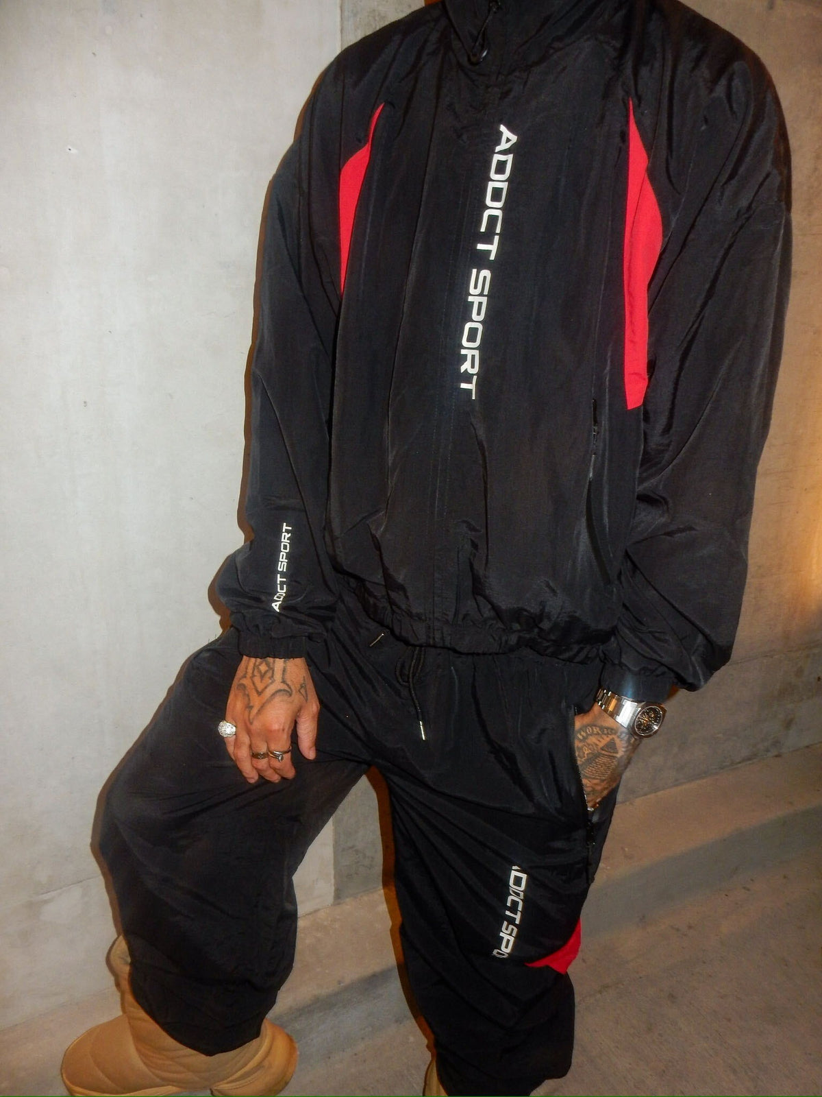 Addct Sports Black Red Track Jacket