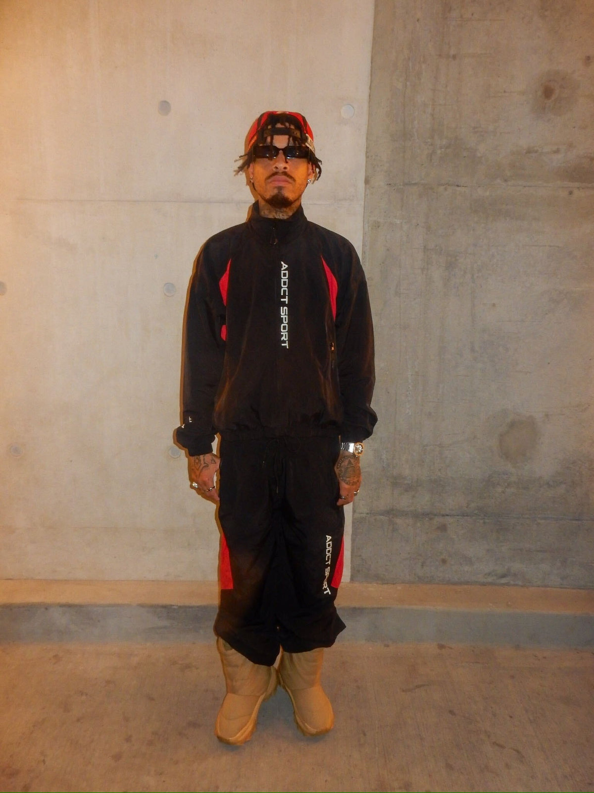 Addct Sports Black Red Track Jacket