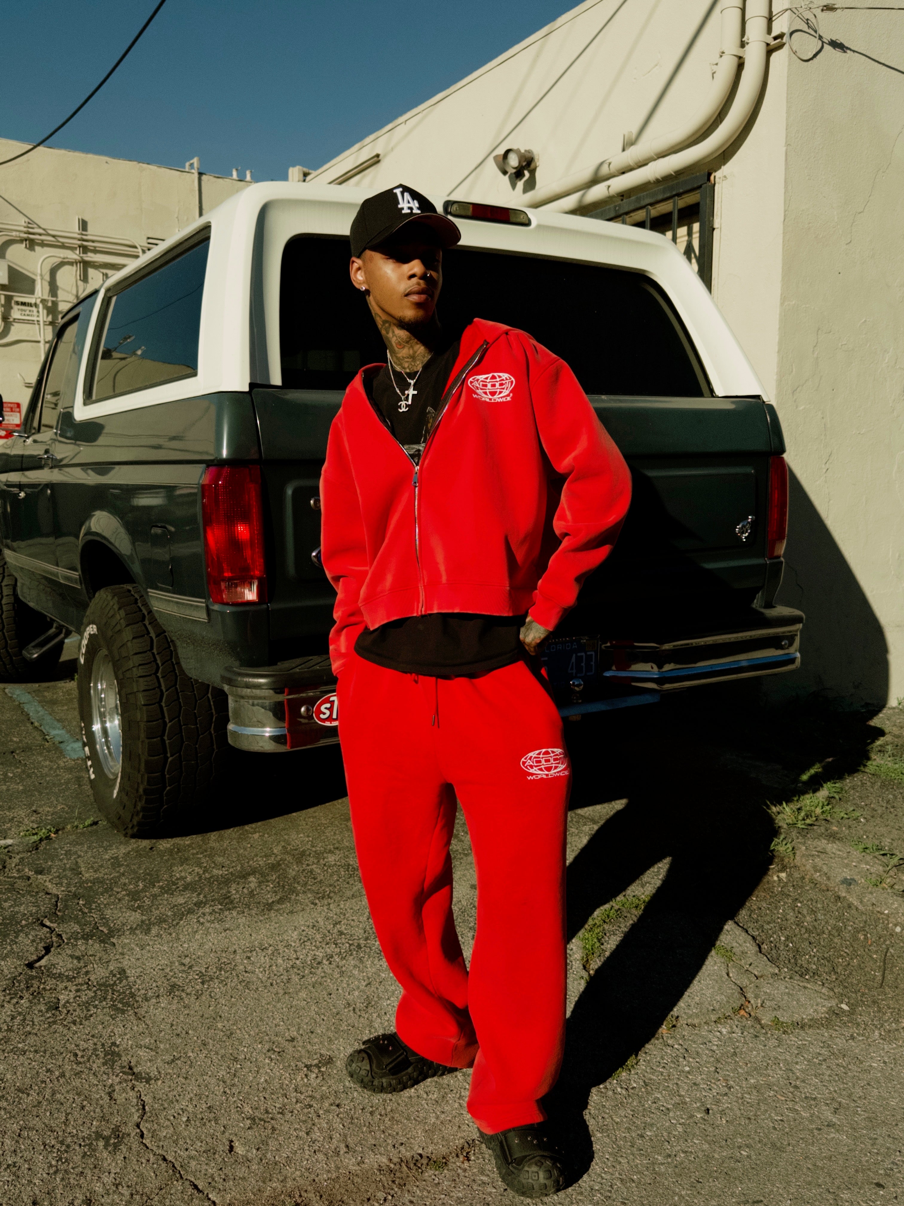 Red Washed Worldwide Sweatpants