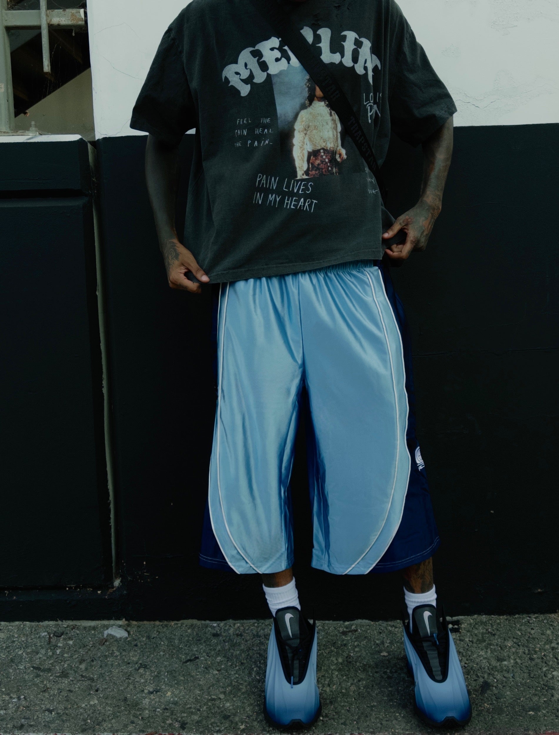 Obsidian Blue Worldwide Polyester Jorts